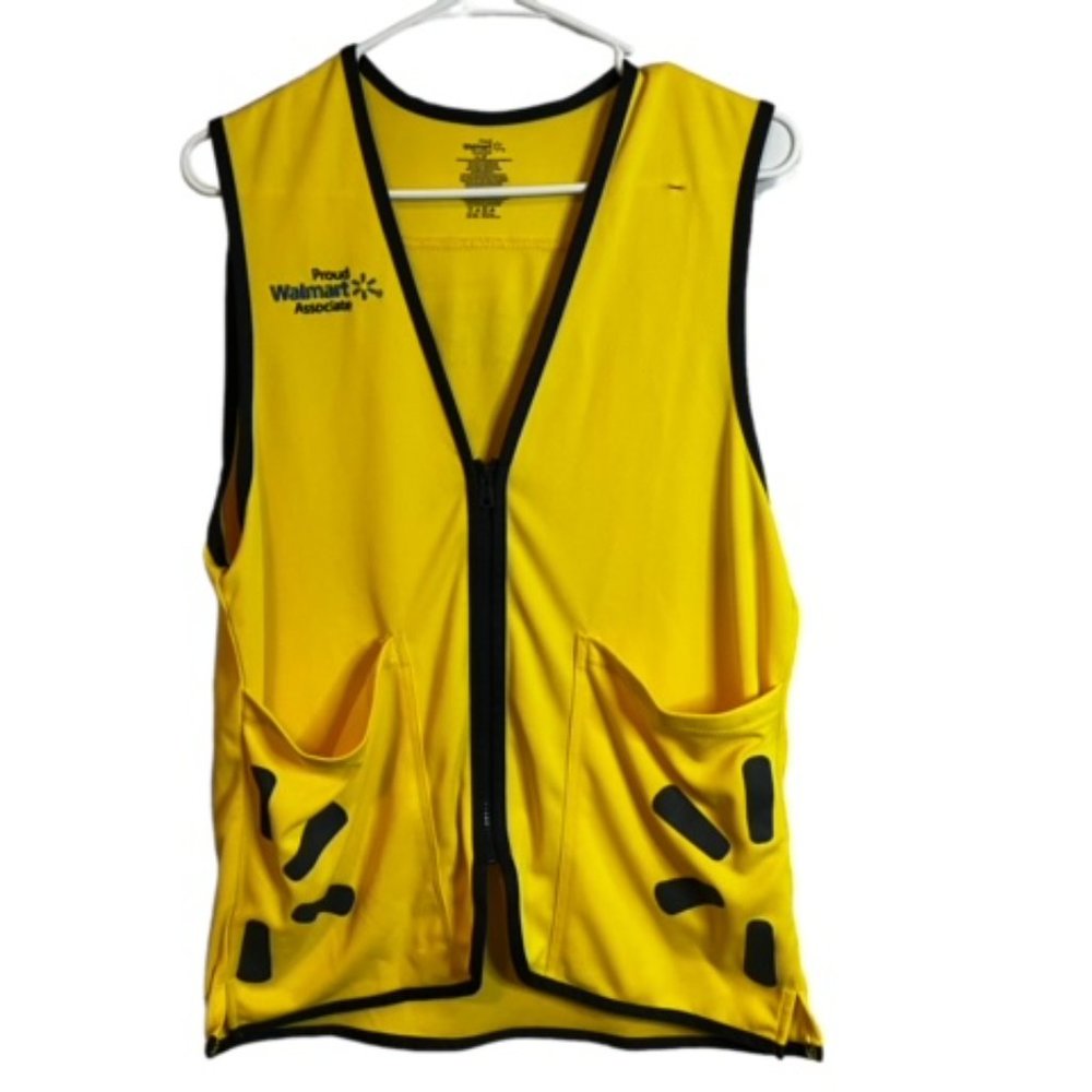 Walmart Yellow Employee Uniform Vest Unisex Sleeveless Size Small